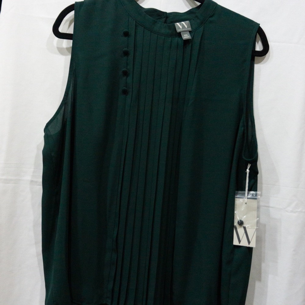 Deep Green, Women's Sleeveless Blouse, XXL